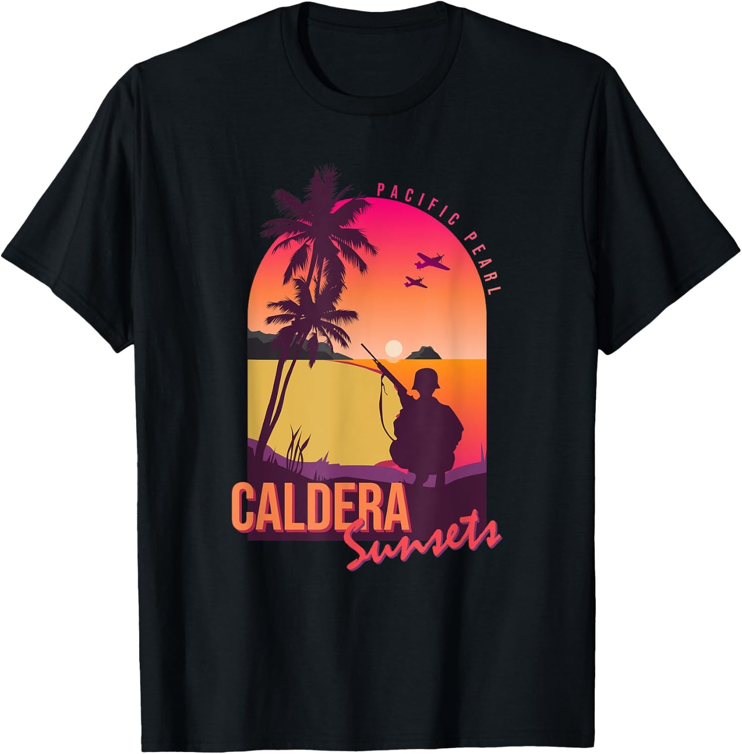 Warzone Pacific Pearl Sunsets Verdansk Gulag T-Shirt - T-Shirt | Black