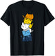 Kawaii Cat Pile Aroace Pride Flag T-Shirt - T-Shirt | Black