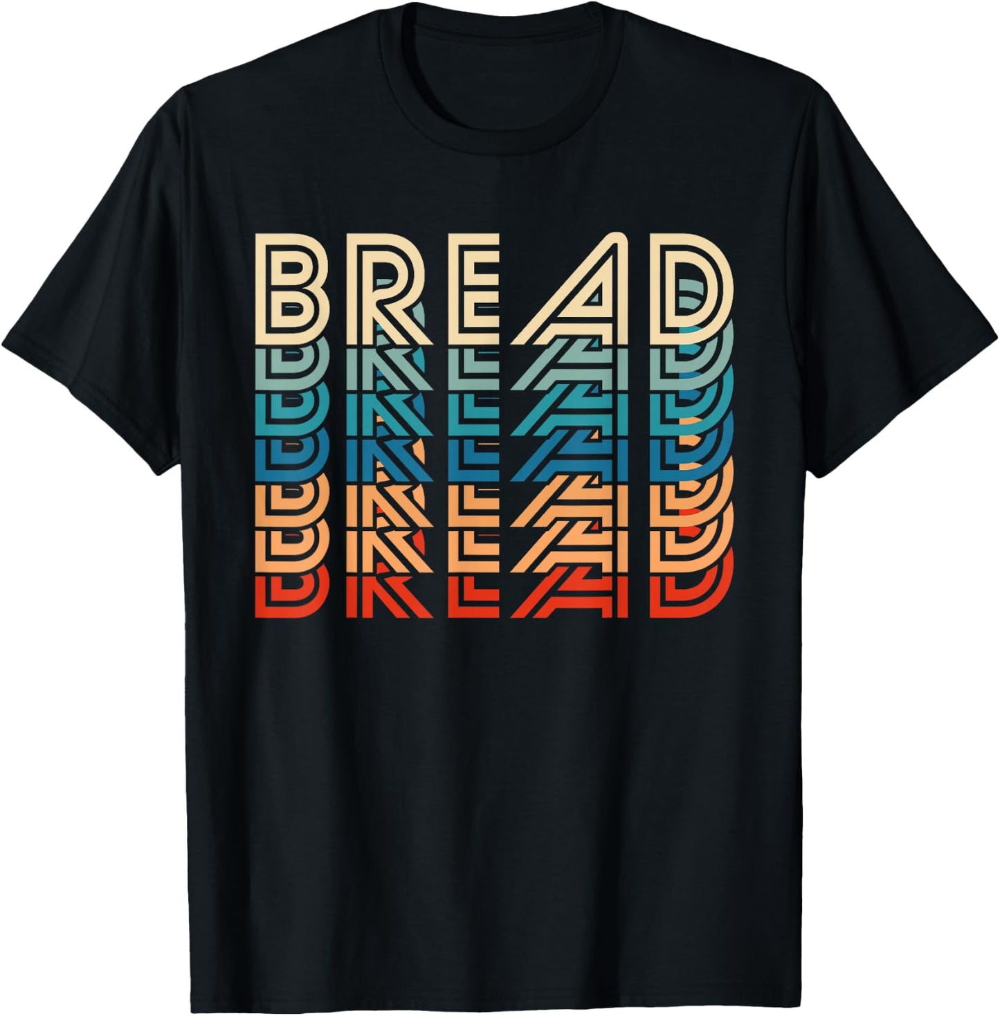 Funny Bread Retro Vintage Carb Gluten Food Lover Foodie T-Shirt - T-Shirt | Black