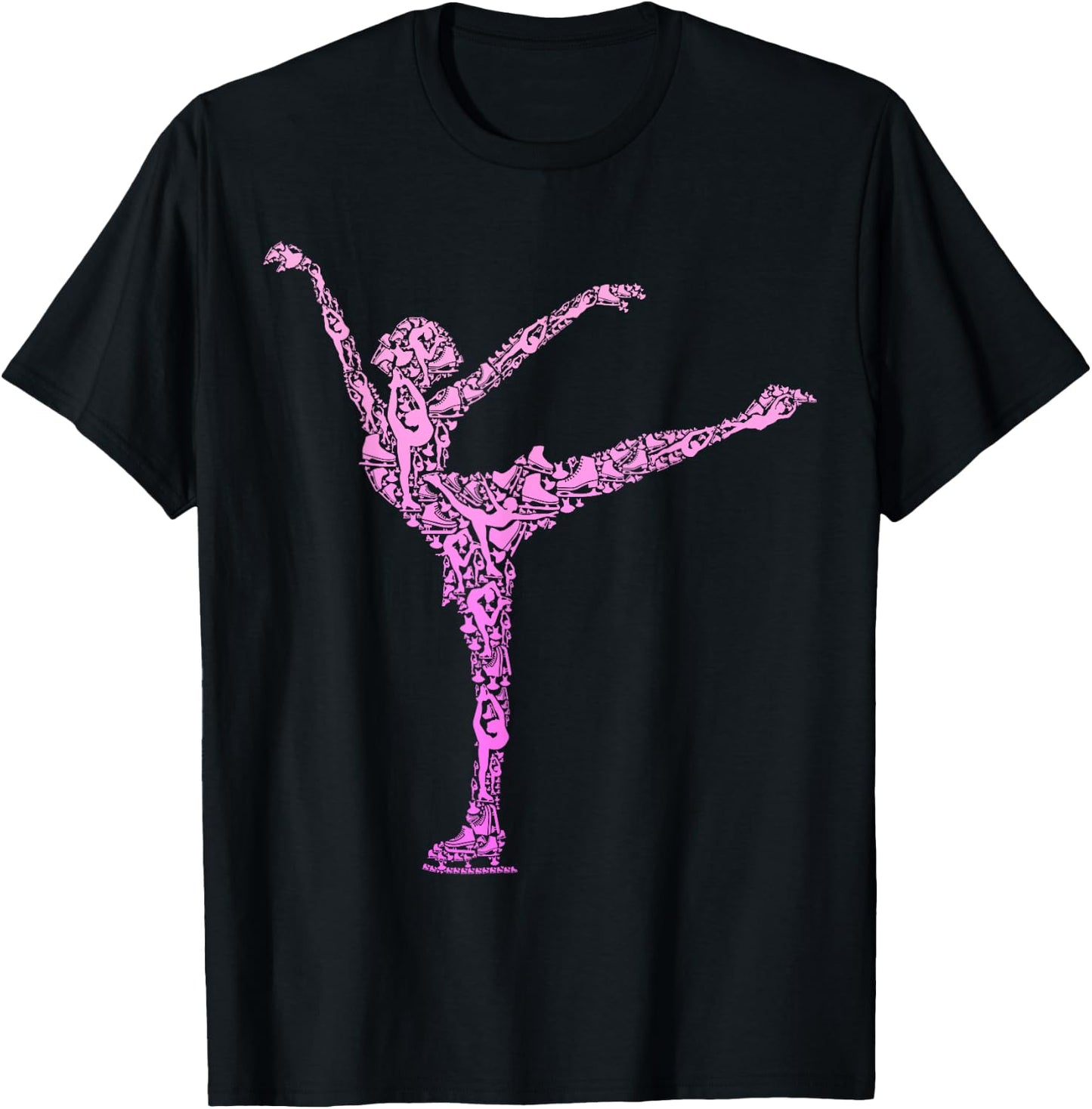 Figure Skating Ice Skating Ice Skates Girls Women T-Shirt - T-Shirt | Black