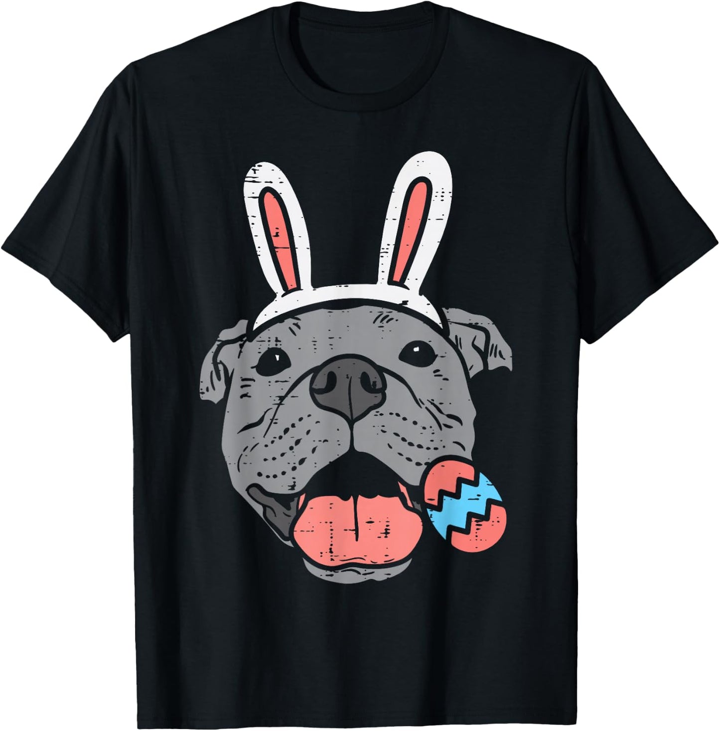 Easter Pitbull Bunny Face Pittie Dog Lover Men Women Kids T-Shirt - T-Shirt | Black