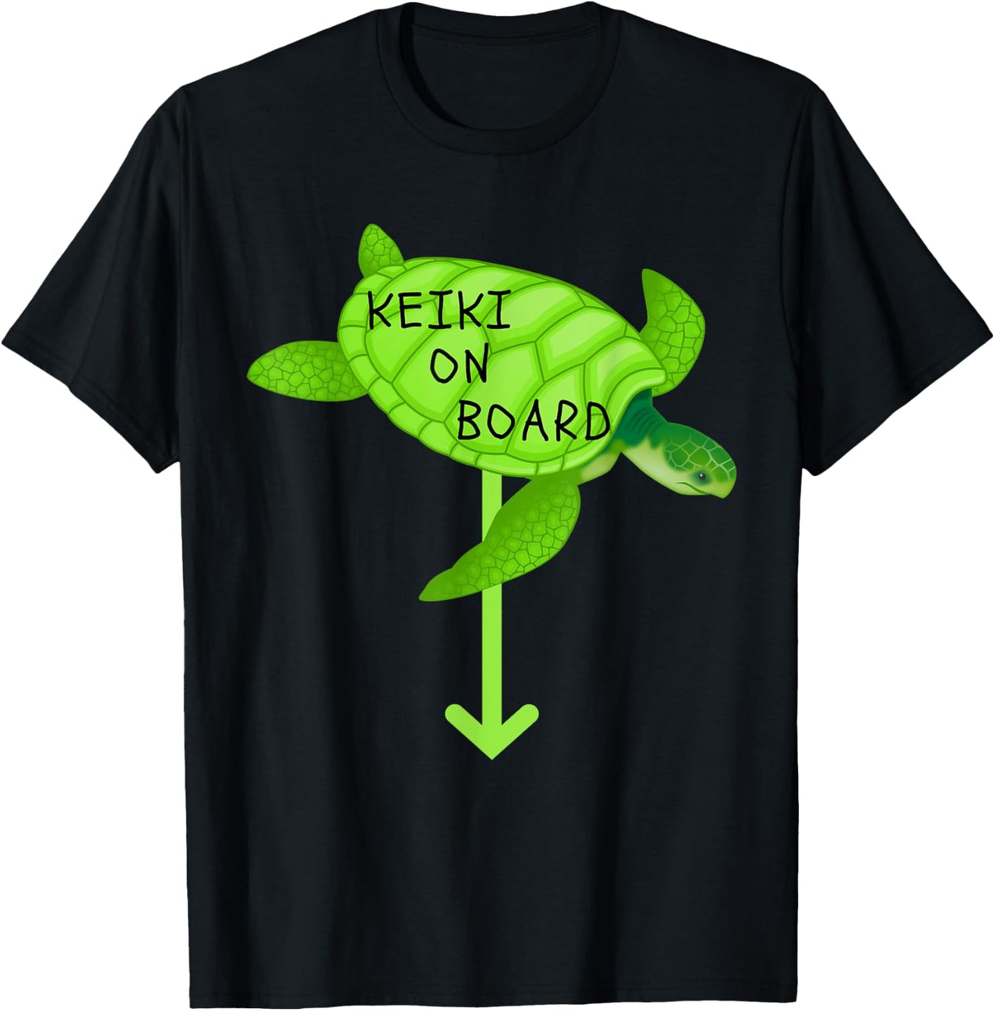 Keiki on Board Turtle Hawaii Hawaiian Pregnancy Ohana T-Shirt - T-Shirt | Black