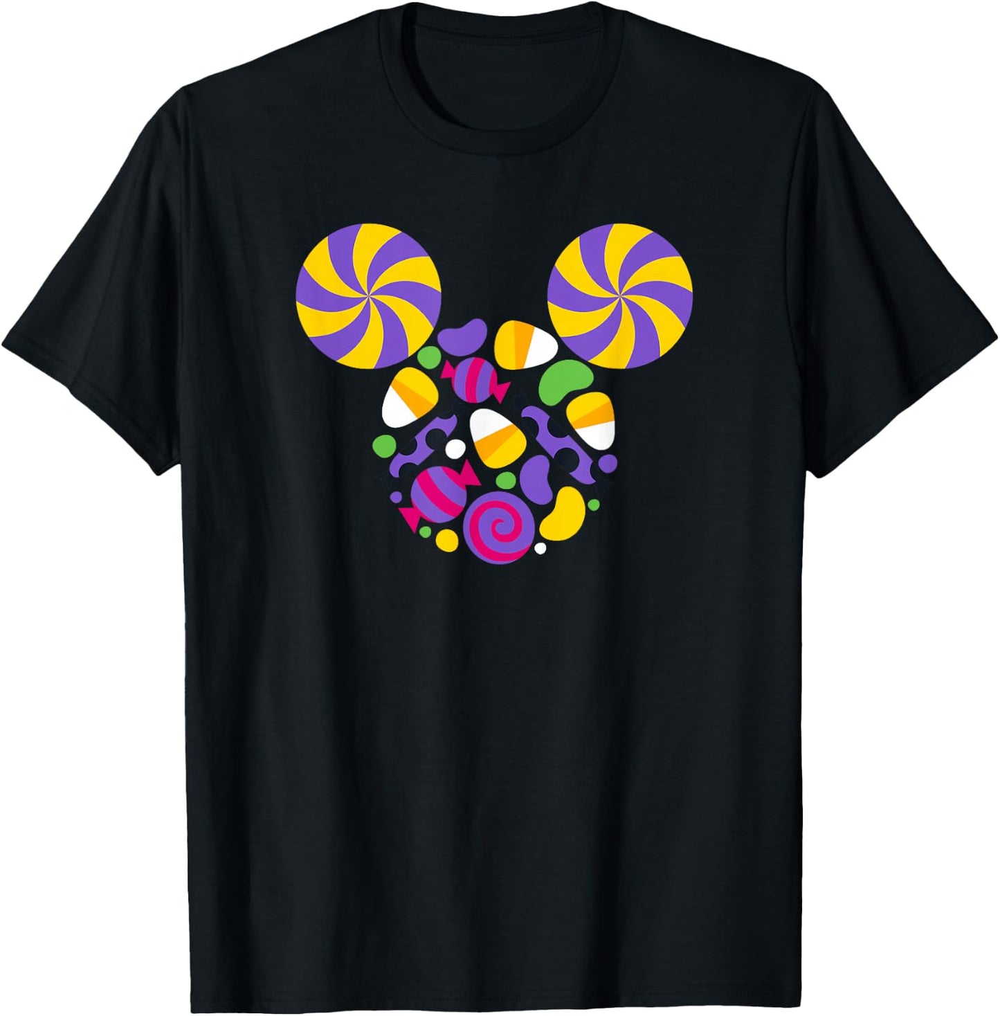 Disney Mickey and Friends Halloween Mickey Candy Face T-Shirt - T-Shirt | Black
