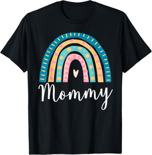 Mommy Rainbow Gifts Mom Family Matching Birthday T-Shirt - T-Shirt | Black