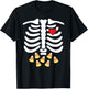 Halloween Skeleton Junk Food Belly Candy Corn T Shirt T-Shirt - T-Shirt | Black