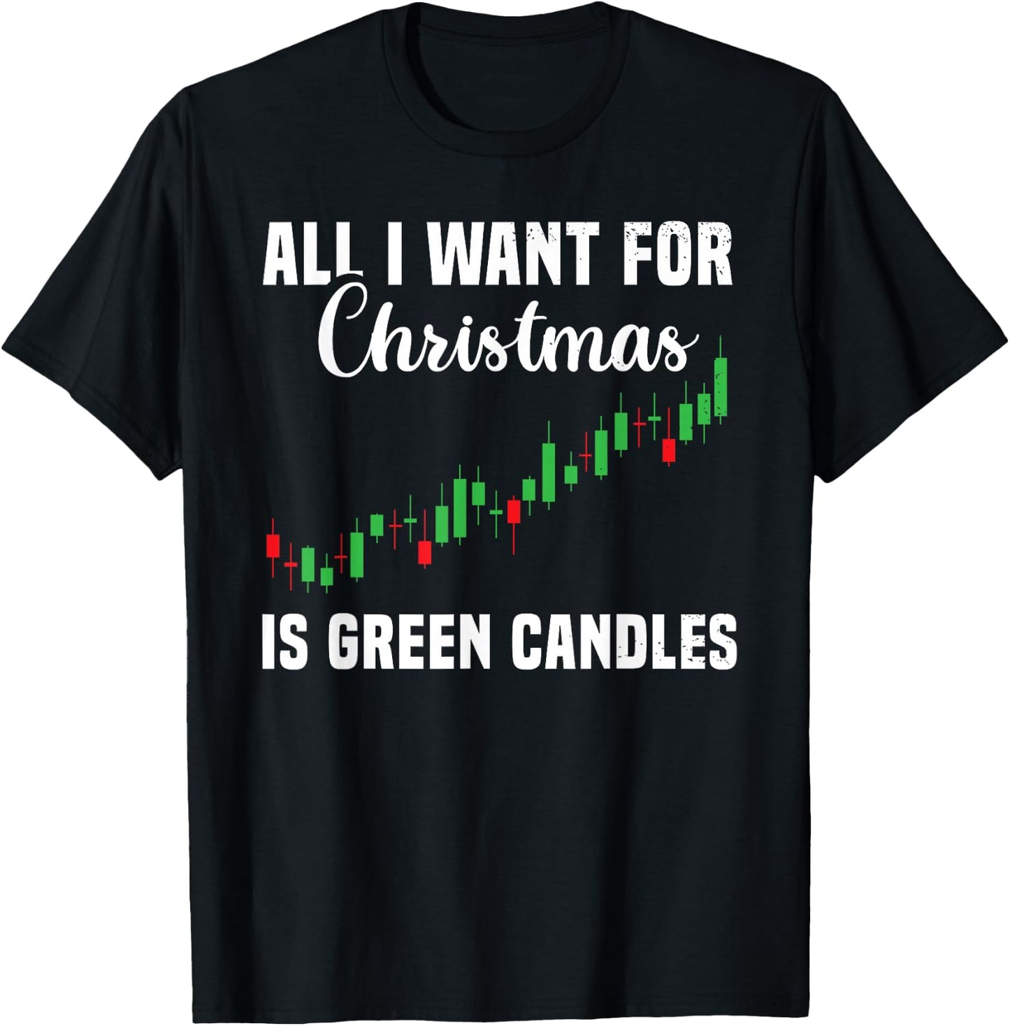 Funny Stock Market Christmas Stock Trader Crypto Trading T-Shirt - T-Shirt | Black