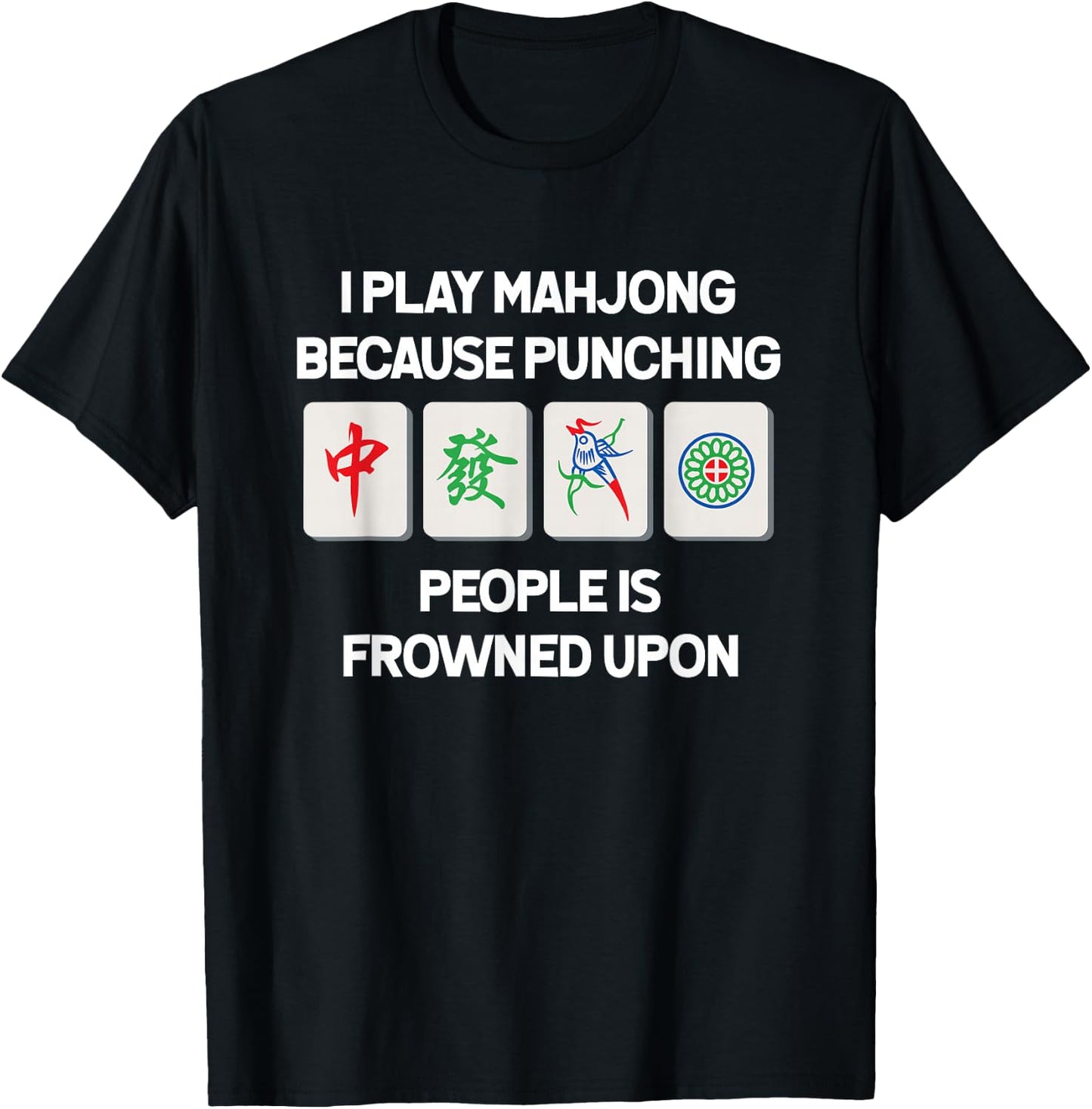 Funny Mahjong Punch China Game Gifts Women T-Shirt - T-Shirt | Black