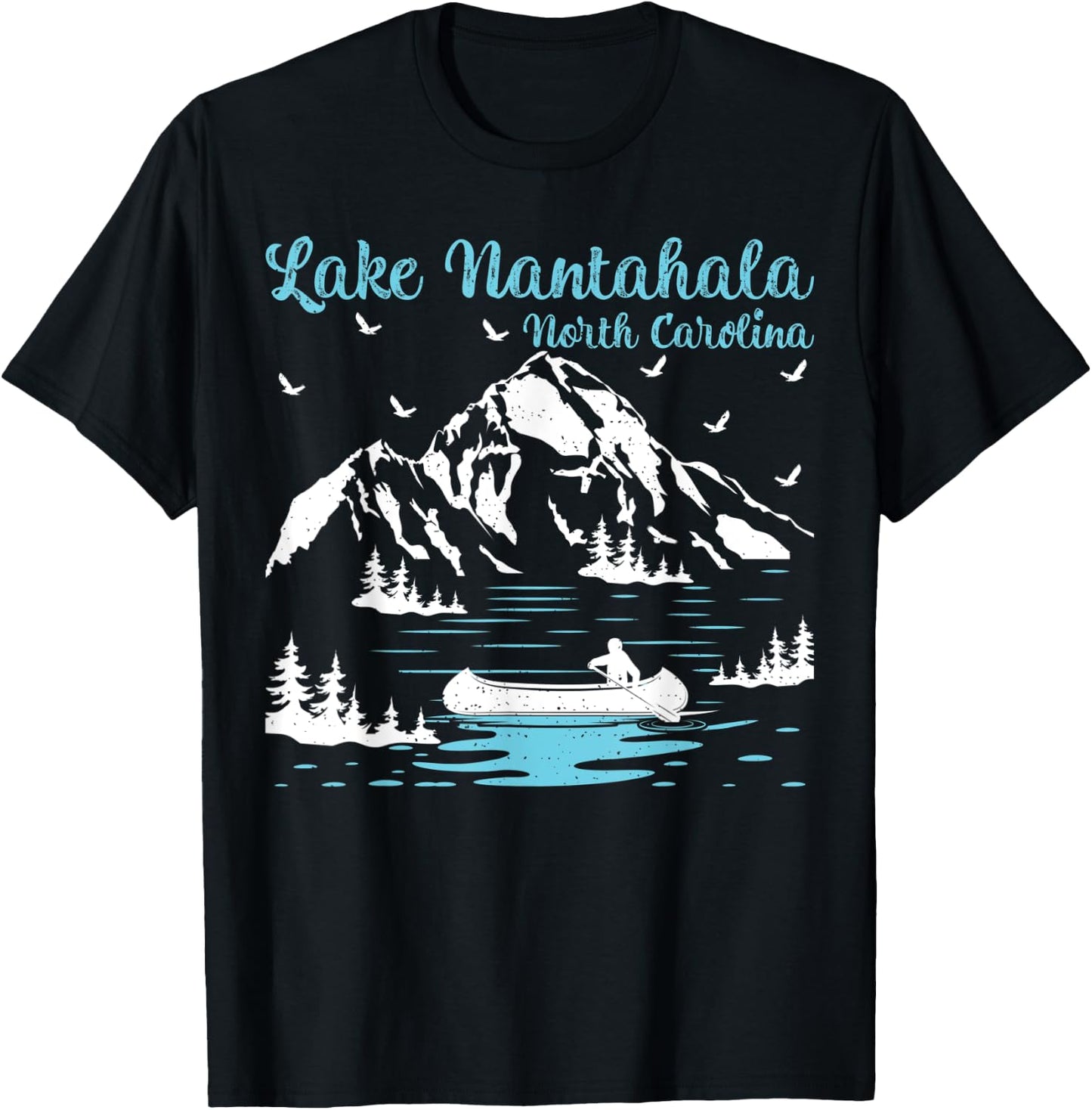 Summer Vacation Retro North Carolina Lake Nantahala Women Kids T-Shirt - T-Shirt | Black