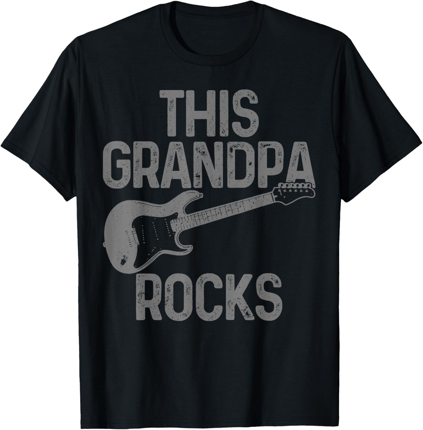 Guitar This Grandpa Rocks Grandpa Guitarist Rock Music T-Shirt - T-Shirt | Black
