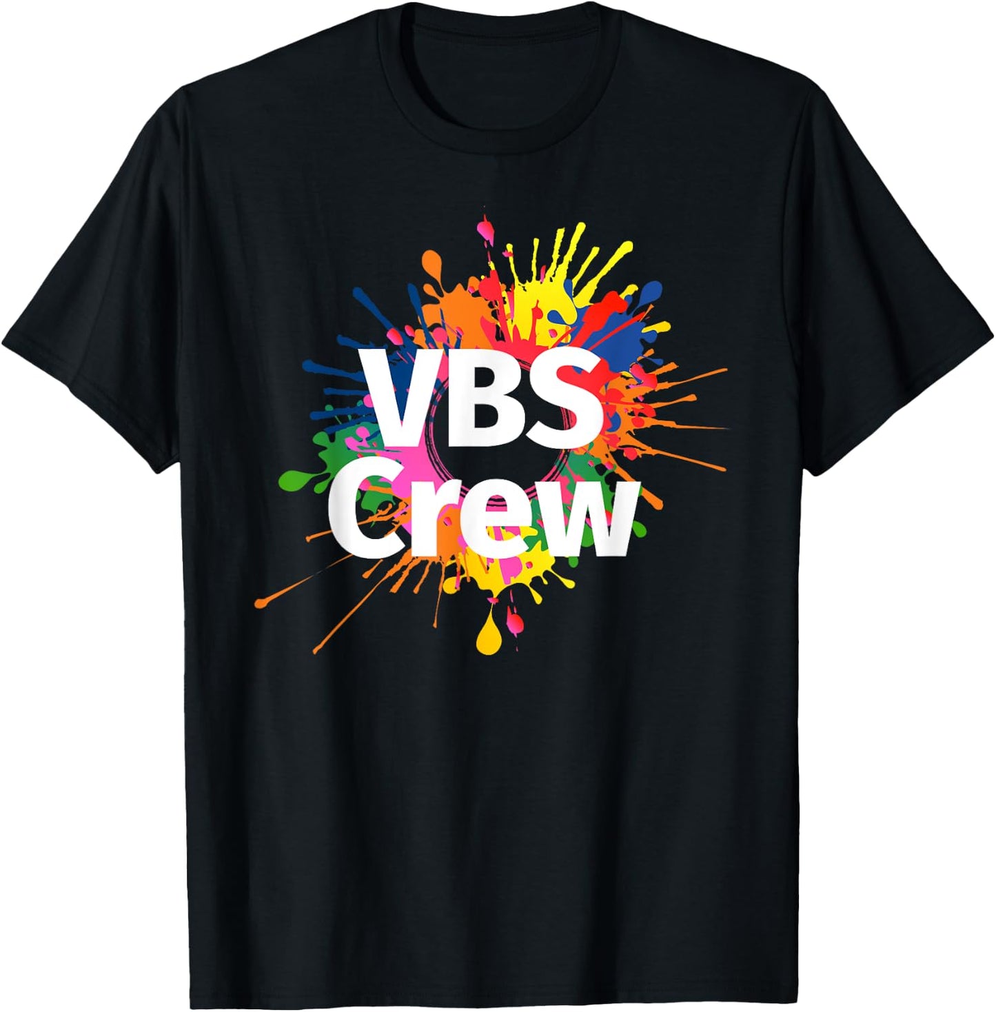 I Love VBS 2024 Crew Vacation Bible School Paint Splatter T-Shirt - T-Shirt | Black