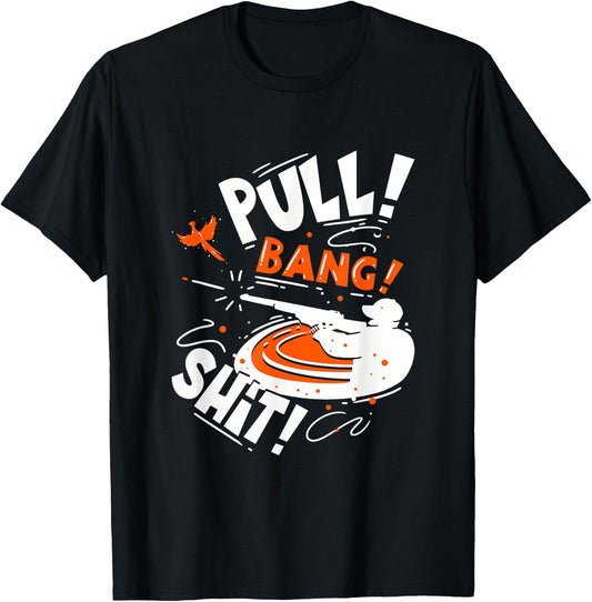 Skeet Shooting Trap Shooter Clay Disc Dad T-Shirt - T-Shirt | Black