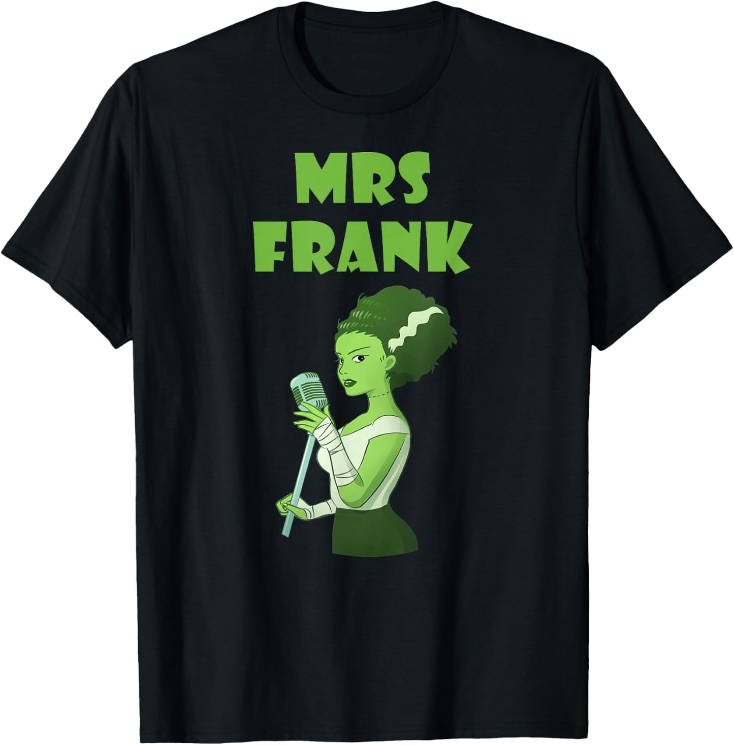 Halloween Bride of Frankenstein Matching Easy Couple T-Shirt - T-Shirt | Black