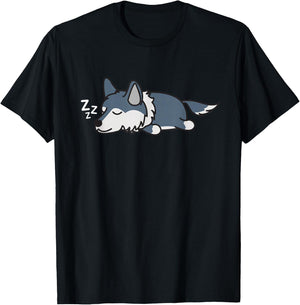 Cool Grey Wolf Tired Sleeping Wildlife Animal Lovers T-Shirt - T-Shirt | Black