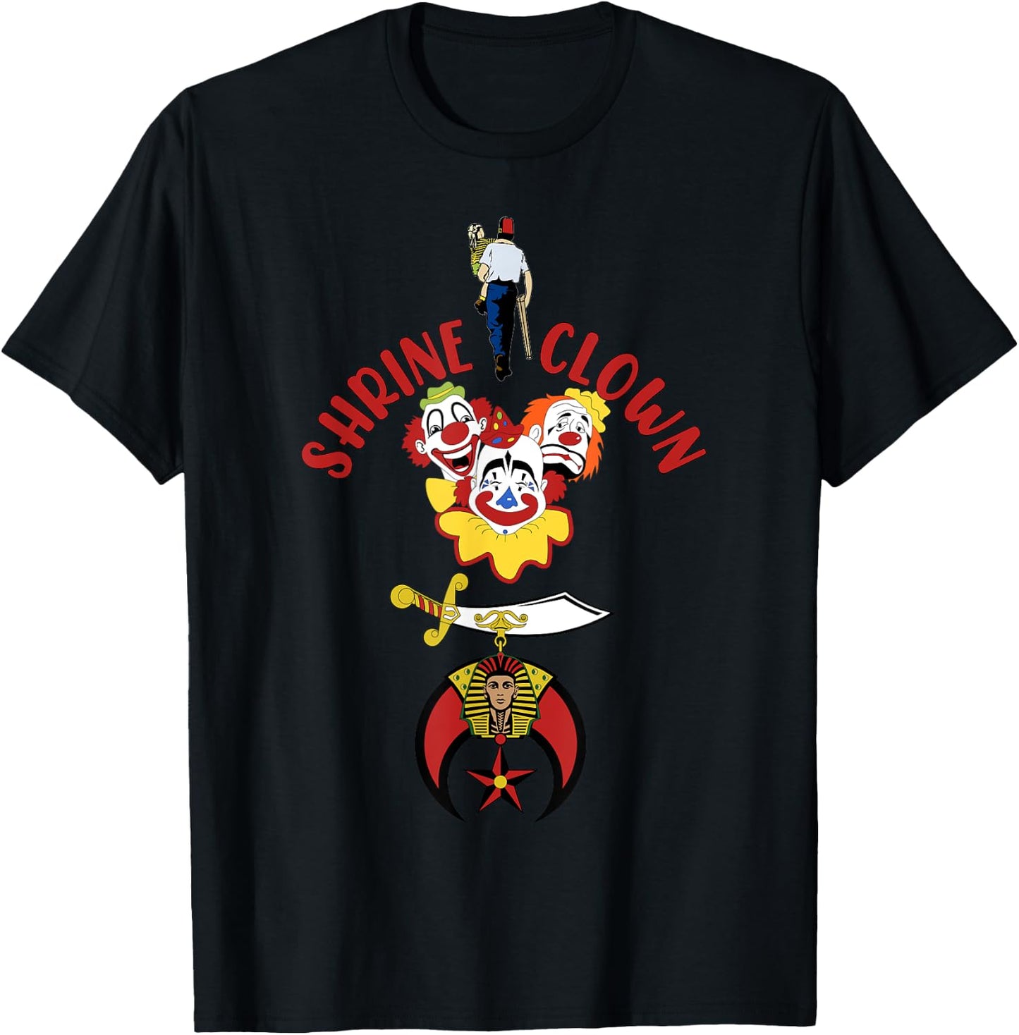 Shrine Clown Shriner with child AAONMS AEAONMS Father's Day T-Shirt - T-Shirt | Black