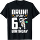 Kids 6 Year Old Birthday Astronaut Bruh It's My 6th Birthday T-Shirt - T-Shirt | Black