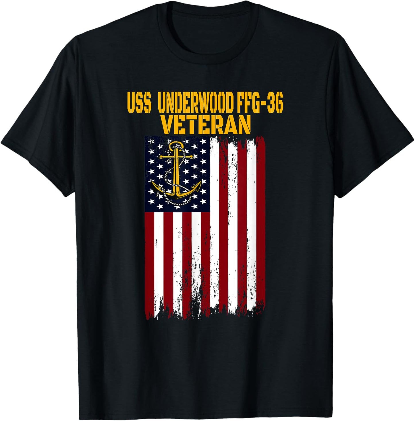 USS Underwood FFG-36 Frigate Veterans Day Father's Day T-Shirt - T-Shirt | Black