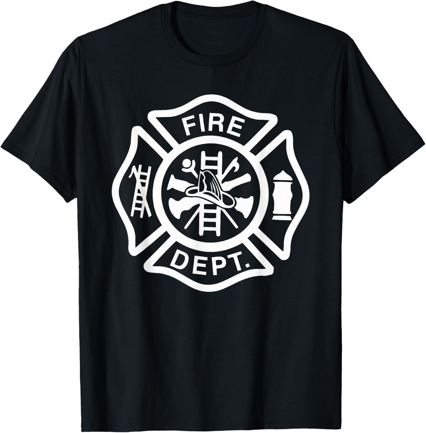 Fire Department Logo Uniform Fireman Symbol Firefighter Gear T-Shirt - T-Shirt | Black
