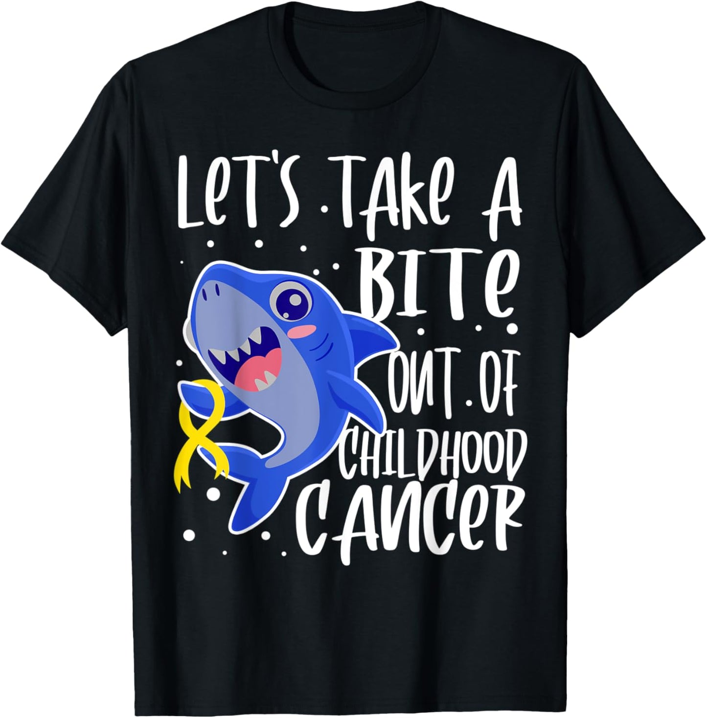 Childhood Cancer Awareness DIPG Shark Take A Extinct Gift T-Shirt - T-Shirt | Black