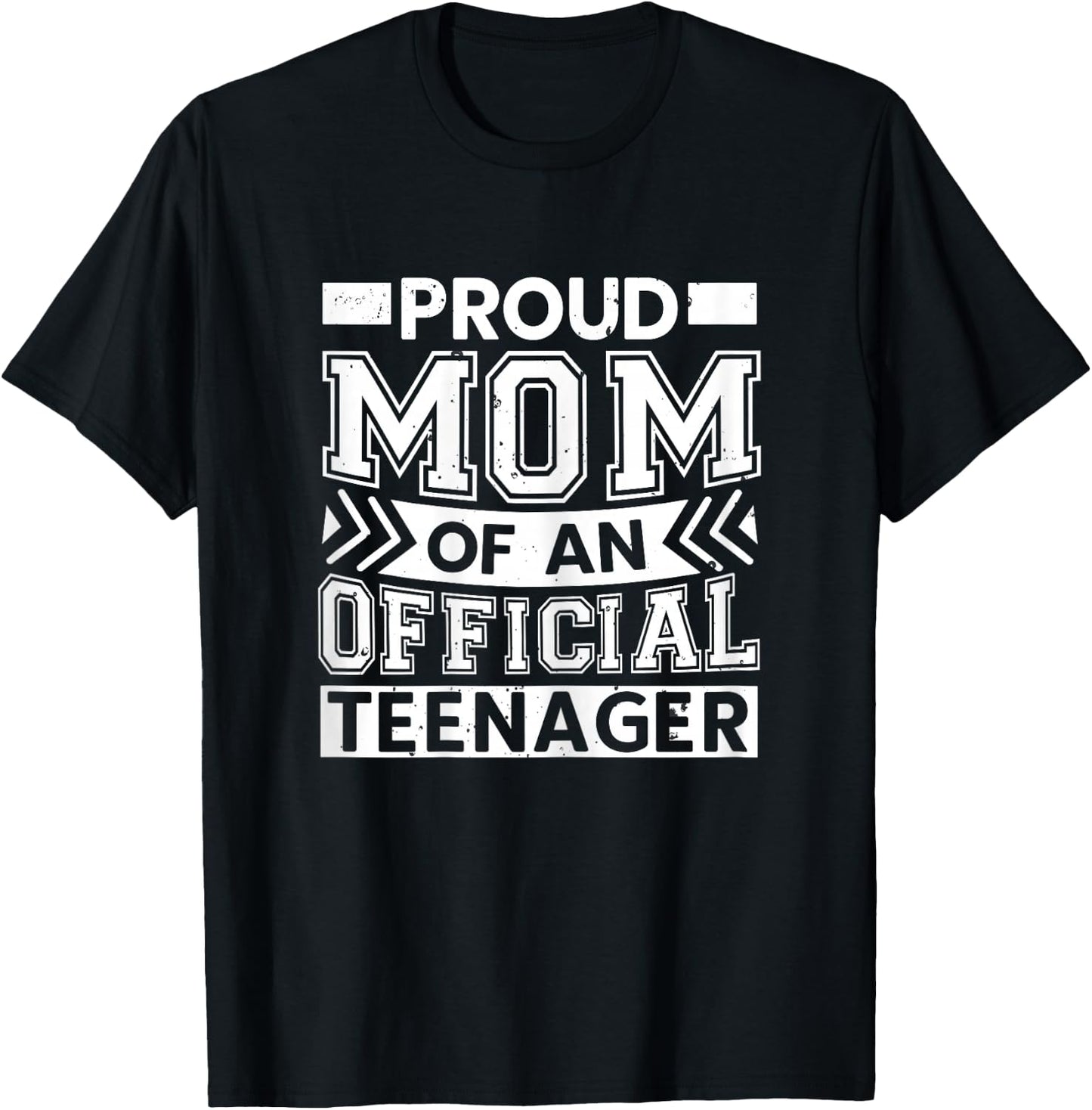 Proud Mom Of An Official Teenager 13th Birthday Party T-Shirt - T-Shirt | Black