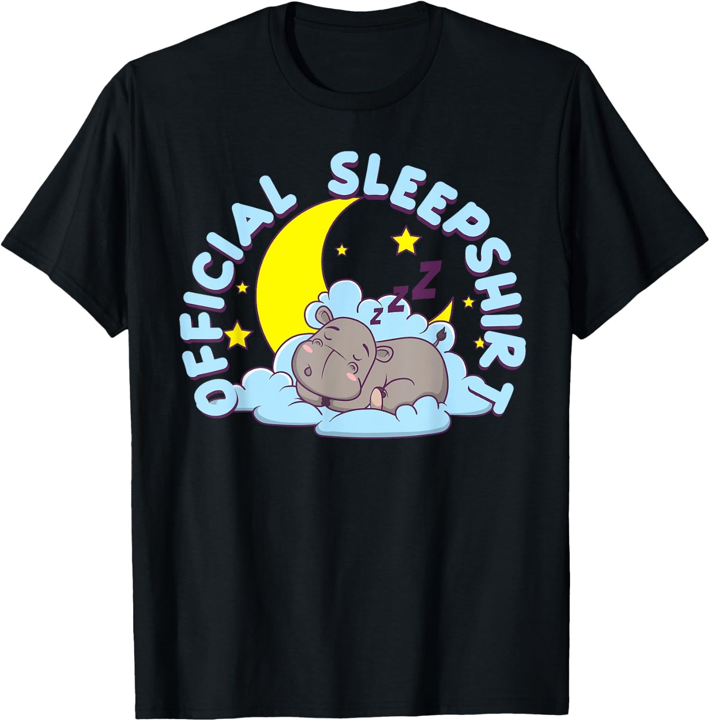 Official Sleepshirt Hippopotamus Hippotology Animal Hippo T-Shirt - T-Shirt | Black