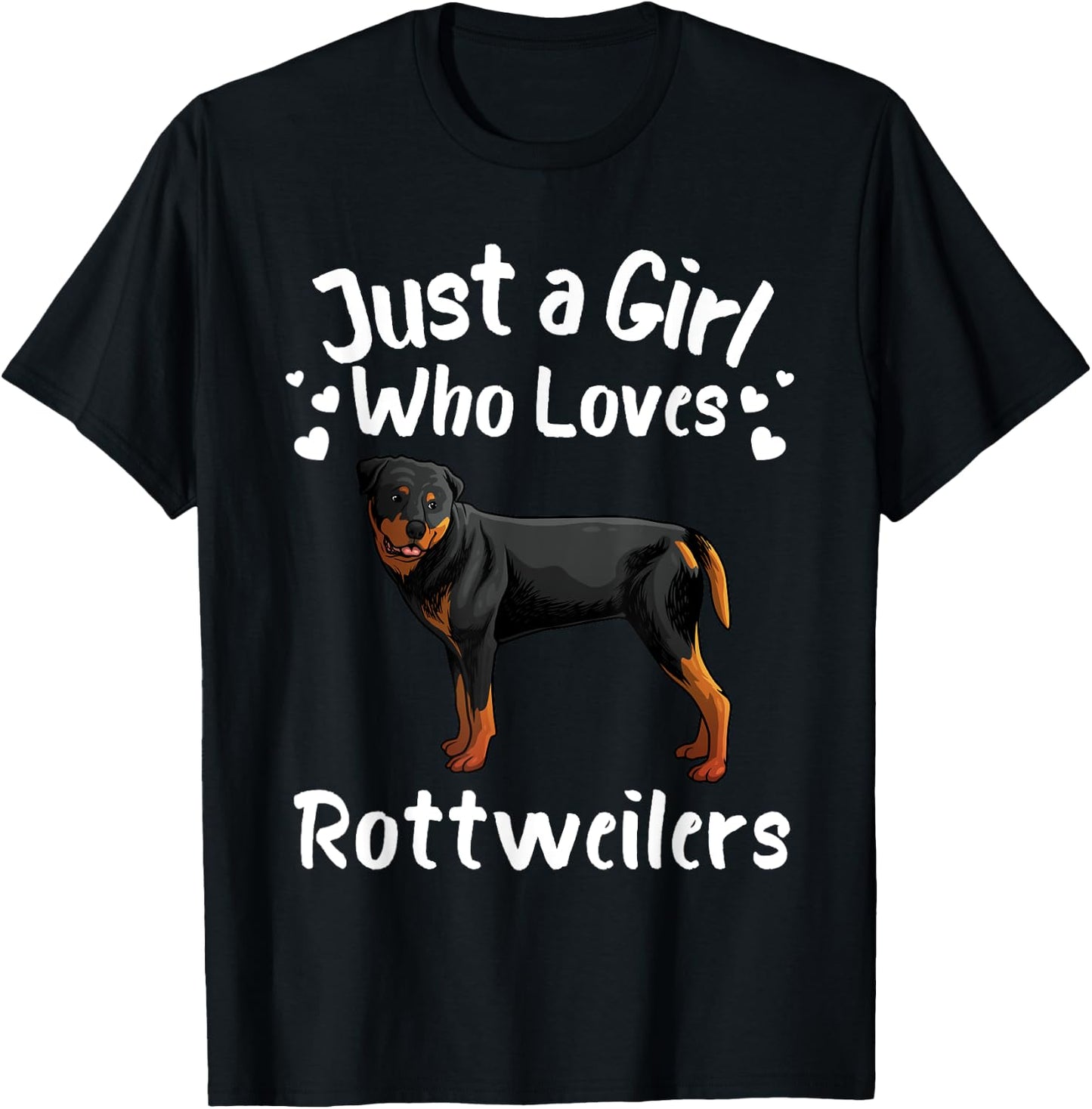 Funny Rottweiler Designs For Girls Women Kids Rott Pet Lover T-Shirt - T-Shirt | Black
