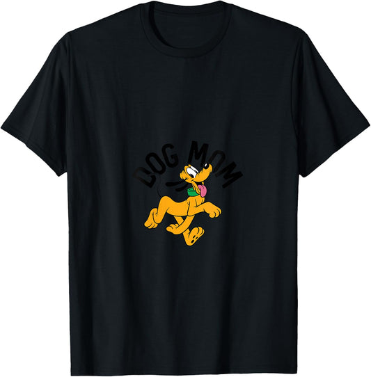 Pluto - Dog Mom V-Neck T-Shirt - T-Shirt | Black