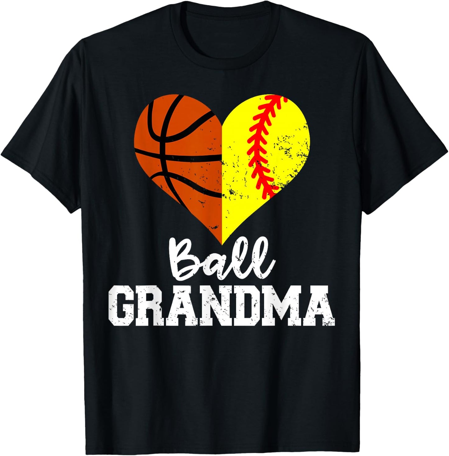 Ball Grandma Funny Softball Basketball Grandma T-Shirt - T-Shirt | Black