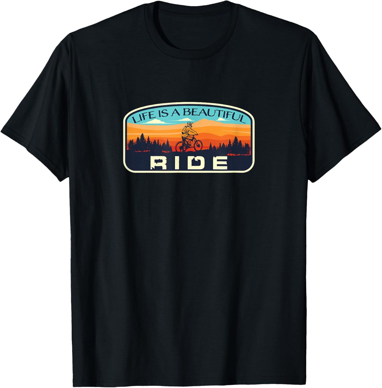 Mountain Bike Biking Cycling Retro MTB Trail Enthusiast Idea T-Shirt - T-Shirt | Black