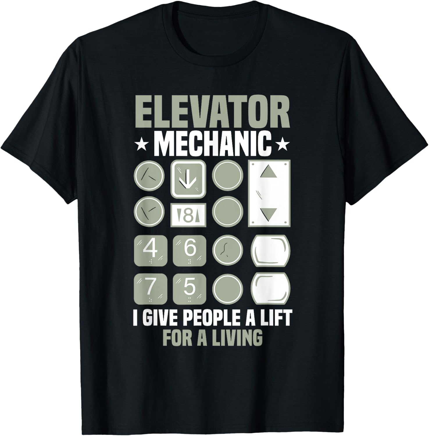 Elevator Mechanic Elevator Technician T-Shirt - T-Shirt | Black