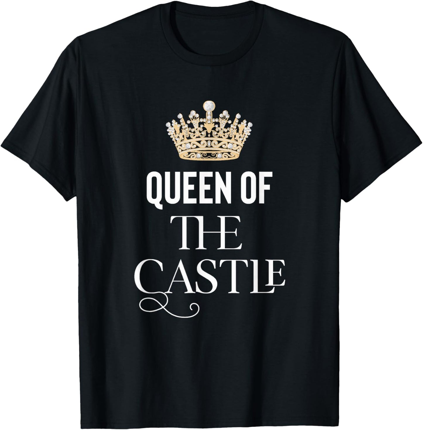 Queen of the Castle Women's Castle Black Small Short Sleeve Classic Fit Pull On Lightweight T-Shirt - T-Shirt | Black