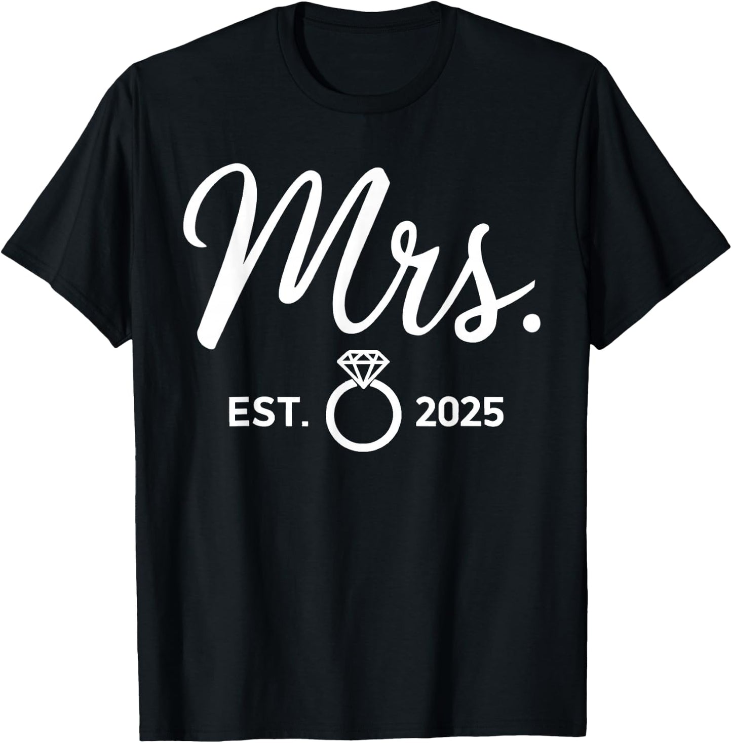 Mr. & Mrs. Engagement Just Married Wedding Couples -Adults Black Size Small T-Shirt - T-Shirt | Black