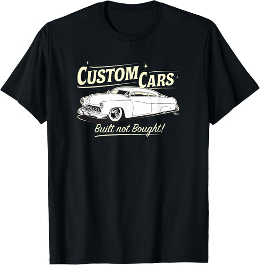 Custom Cars - Built Not Bought - Merc T-Shirt - T-Shirt | Black