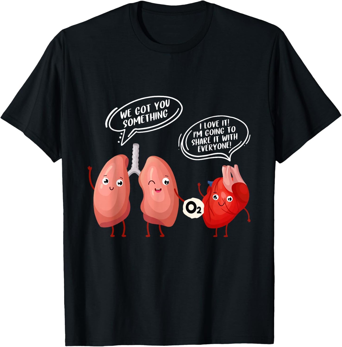 Oxygen For The Heart Lungs Doctor T-Shirt - T-Shirt | Black
