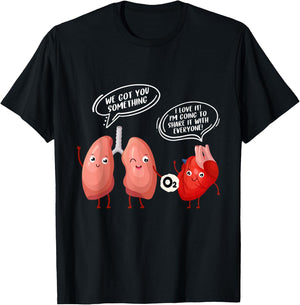 Oxygen For The Heart Lungs Doctor T-Shirt - T-Shirt | Black