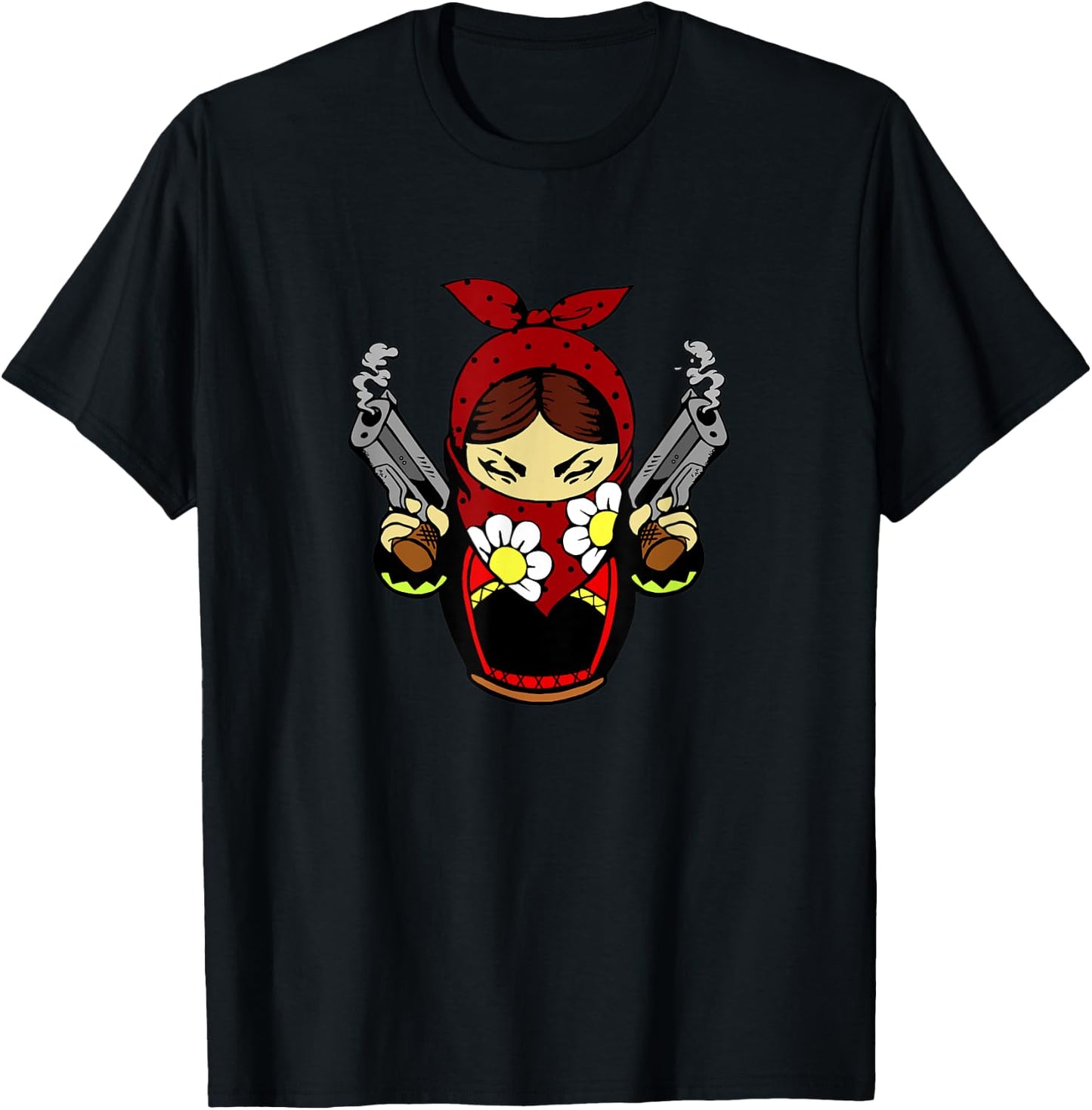 Pistols Matryoshka Matroshka Russian Doll Russia Street T-Shirt - T-Shirt | Black