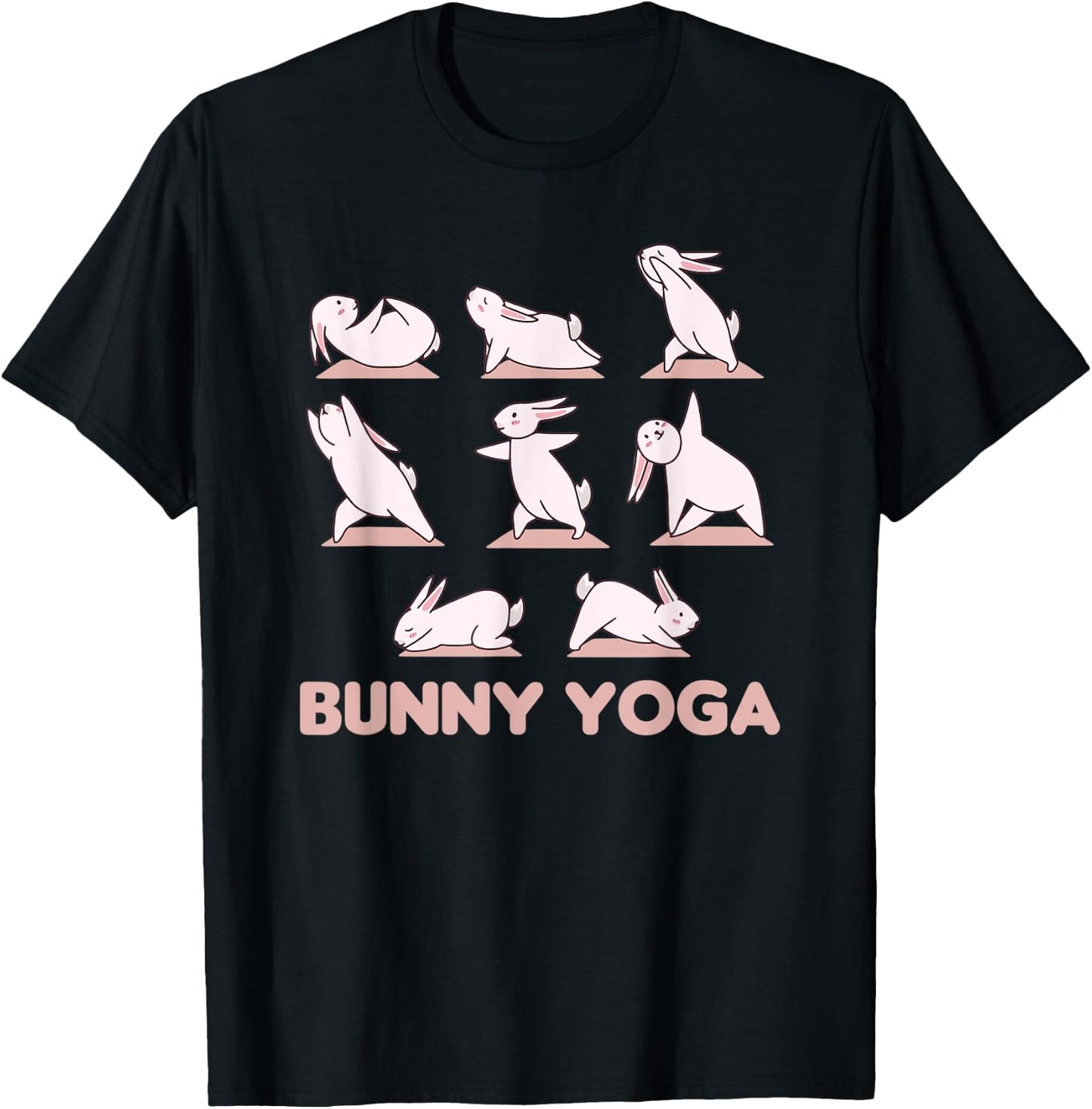 Bunny Yoga Cute Rabbits Do Sport Bunny Yoga T-Shirt - T-Shirt | Black