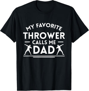 My Favorite Thrower Calls Me Dad Shot Pug T-Shirt - T-Shirt | Black