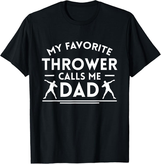 My Favorite Thrower Calls Me Dad Shot Pug T-Shirt - T-Shirt | Black