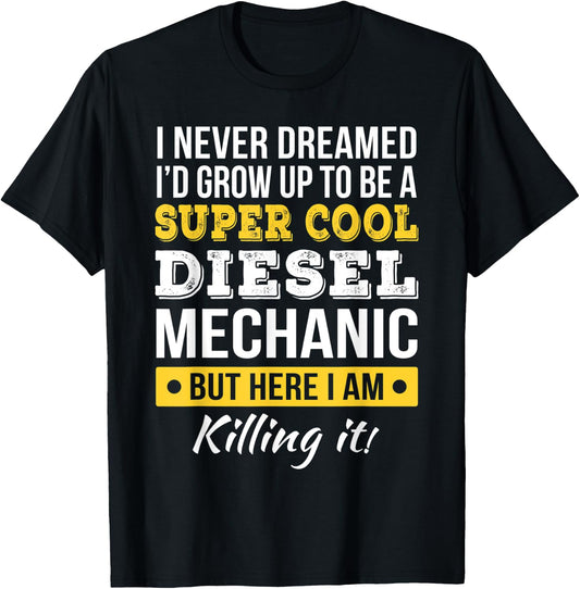 Diesel Mechanic Funny Gift T-Shirt - T-Shirt | Black