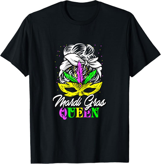 Mardi Gras Queen Cool Carnival Parade Masquerade Party T-Shirt - T-Shirt | Black