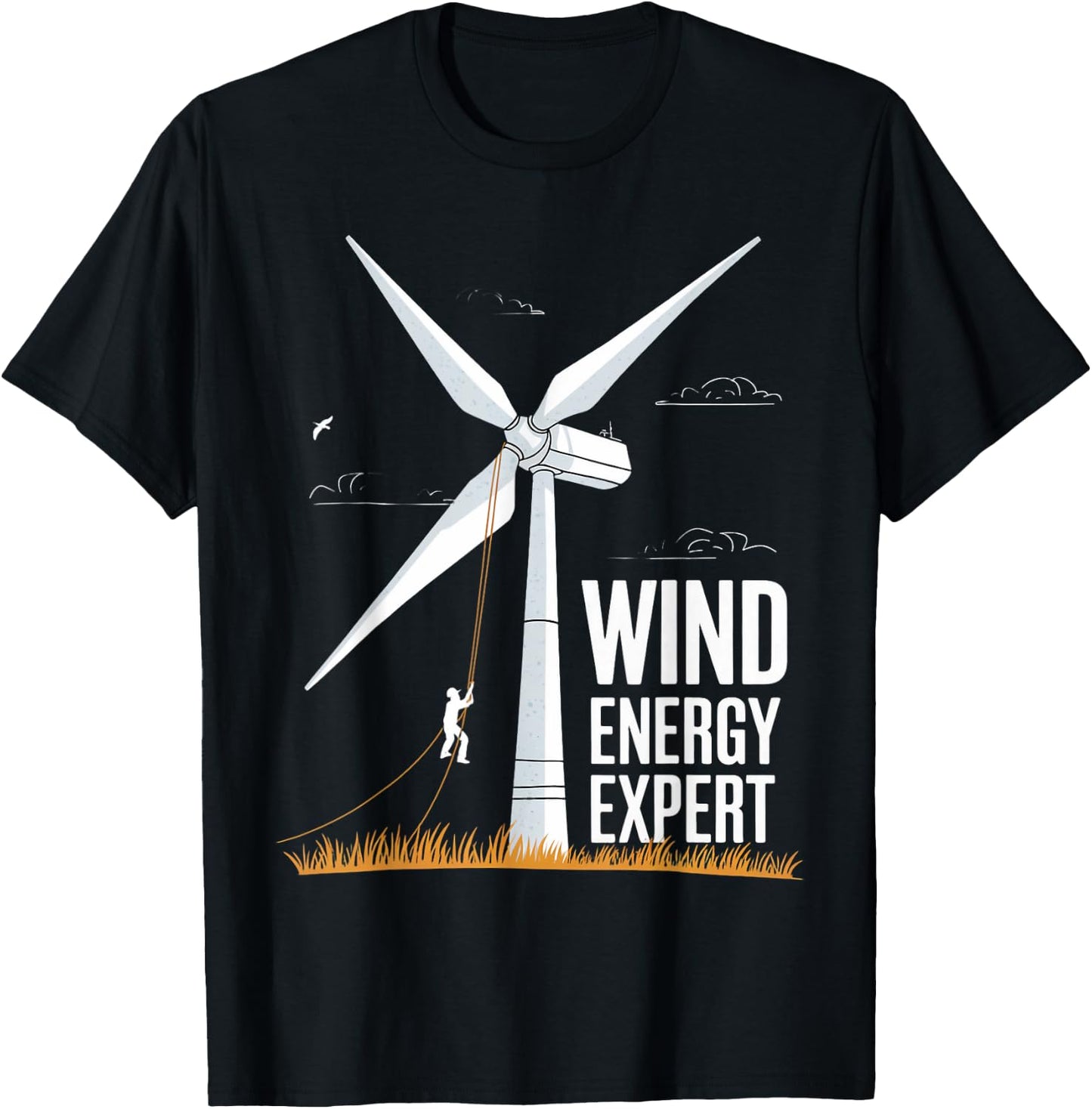 Wind Energy Expert Windmill Engineer Tech Fan Wind Turbine T-Shirt - T-Shirt | Black