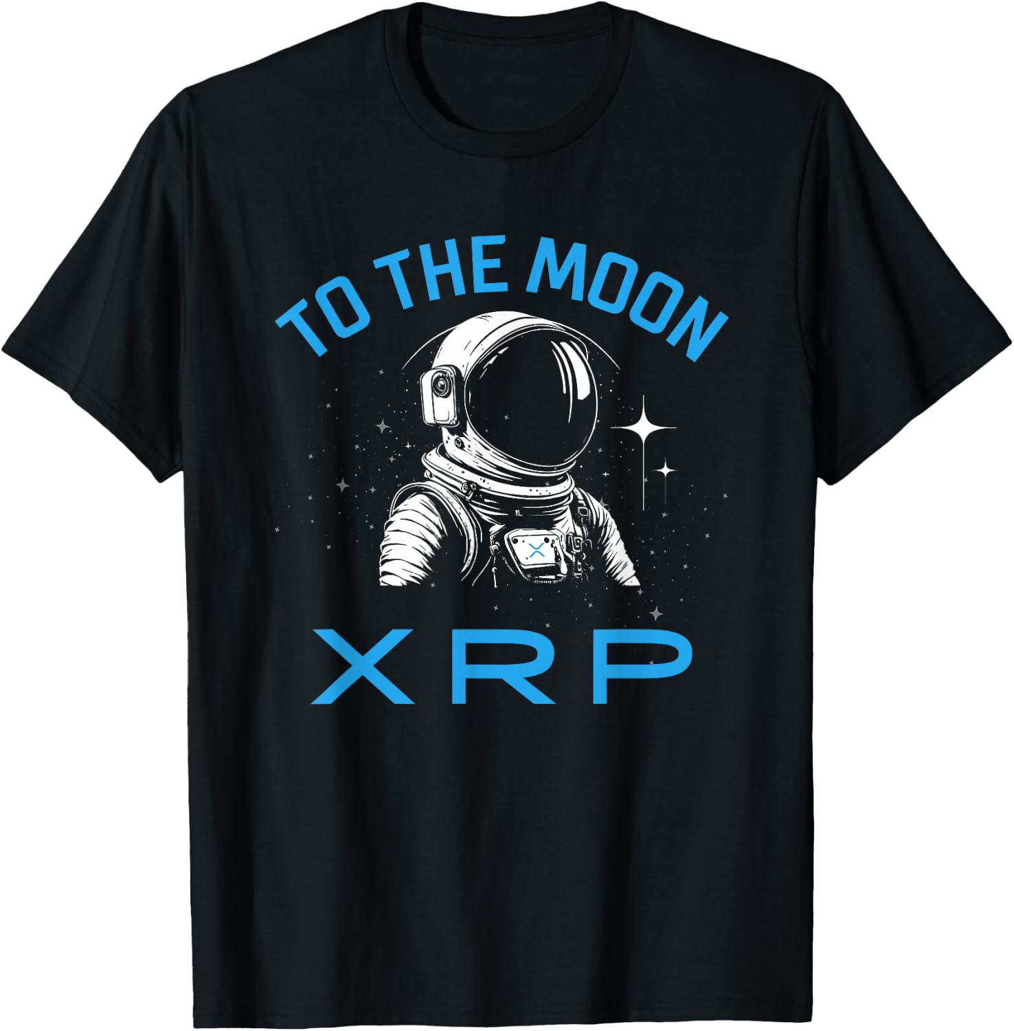 XRP to the Moon Crypto Merchandise Astronaut T-Shirt - T-Shirt | Black
