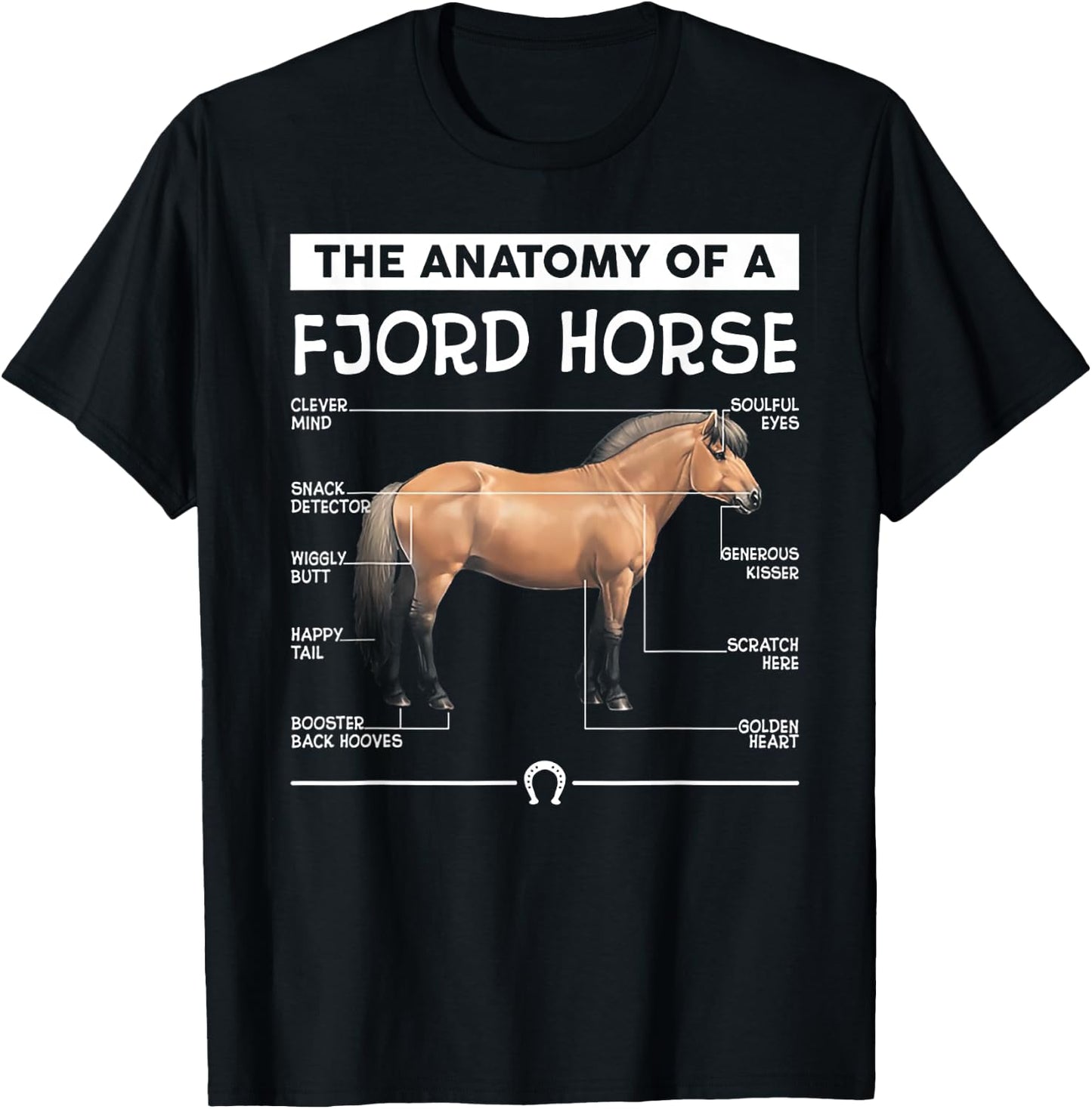The Anatomy Of A Fjord Horse T-Shirt - T-Shirt | Black