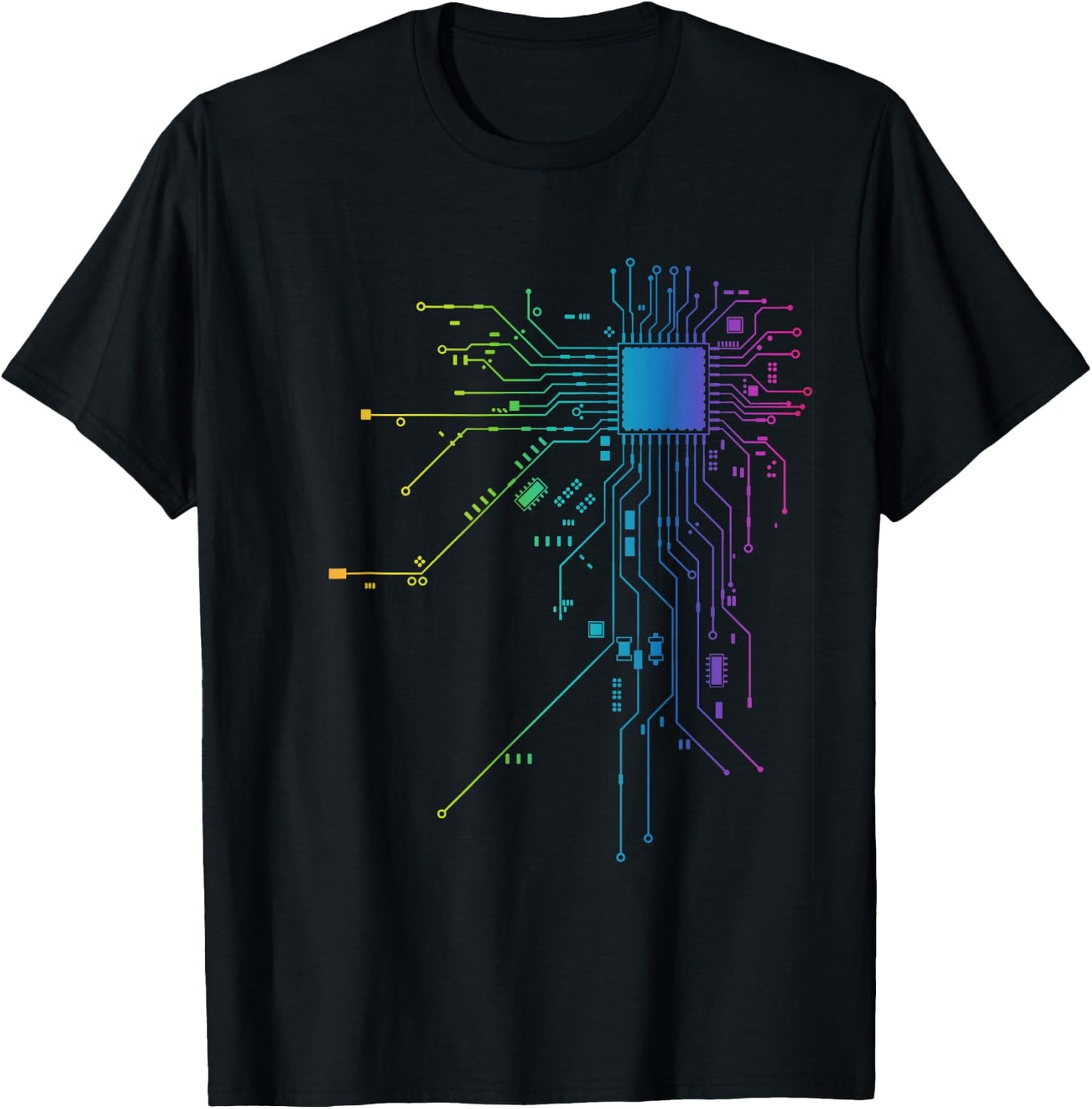PCB Board Layout CPU Core Computer Geek Admin Nerd T-Shirt - T-Shirt | Black