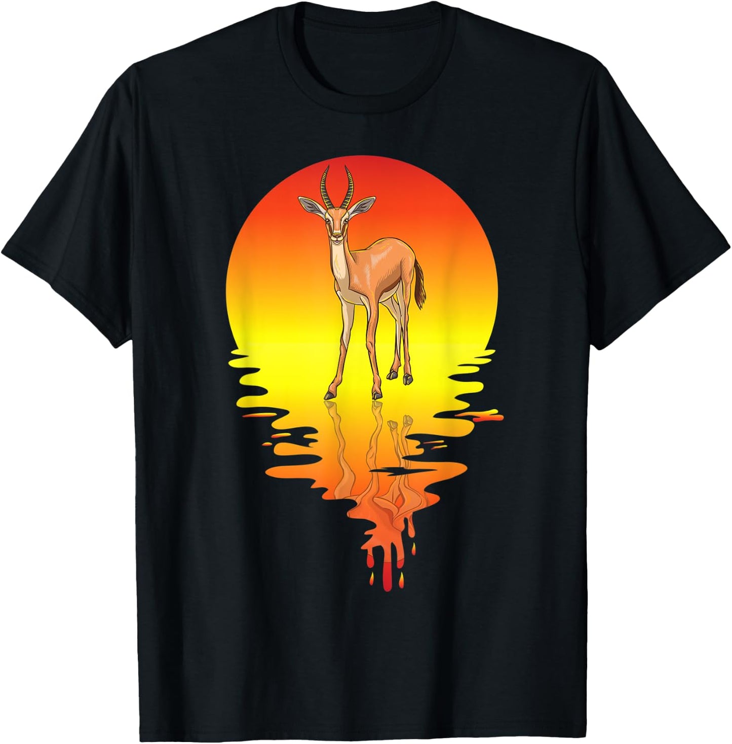 Gazelle Vaporwave Sunset T-Shirt - T-Shirt | Black