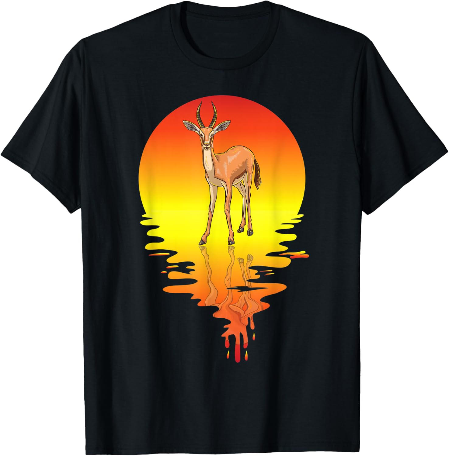 Gazelle Vaporwave Sunset T-Shirt - T-Shirt | Black