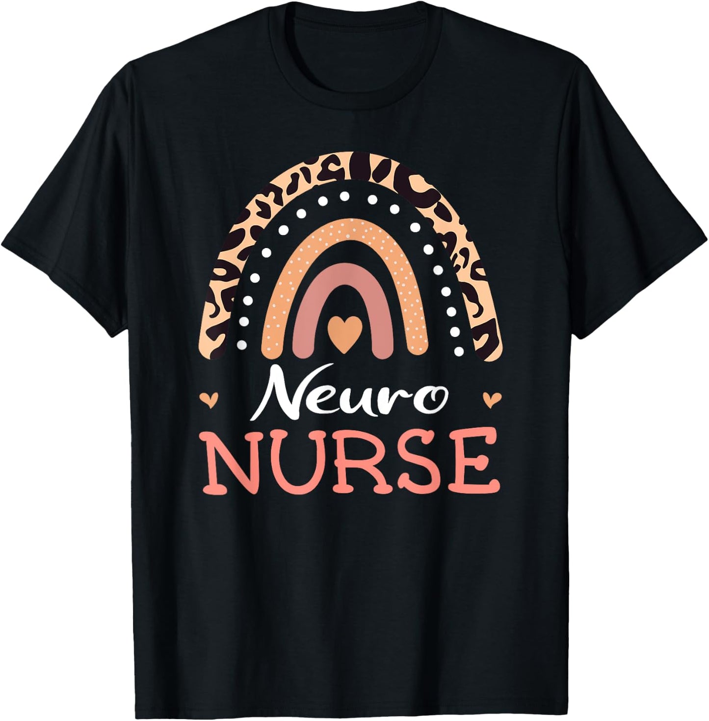 Neuro Nurse Neuroscience Leopard Rainbow Appreciation T-Shirt - T-Shirt | Black