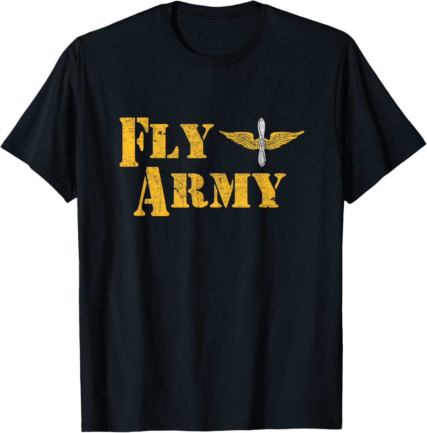 Vintage Fly Army Military Pilot Army Aviation Branch T-Shirt - T-Shirt | Black