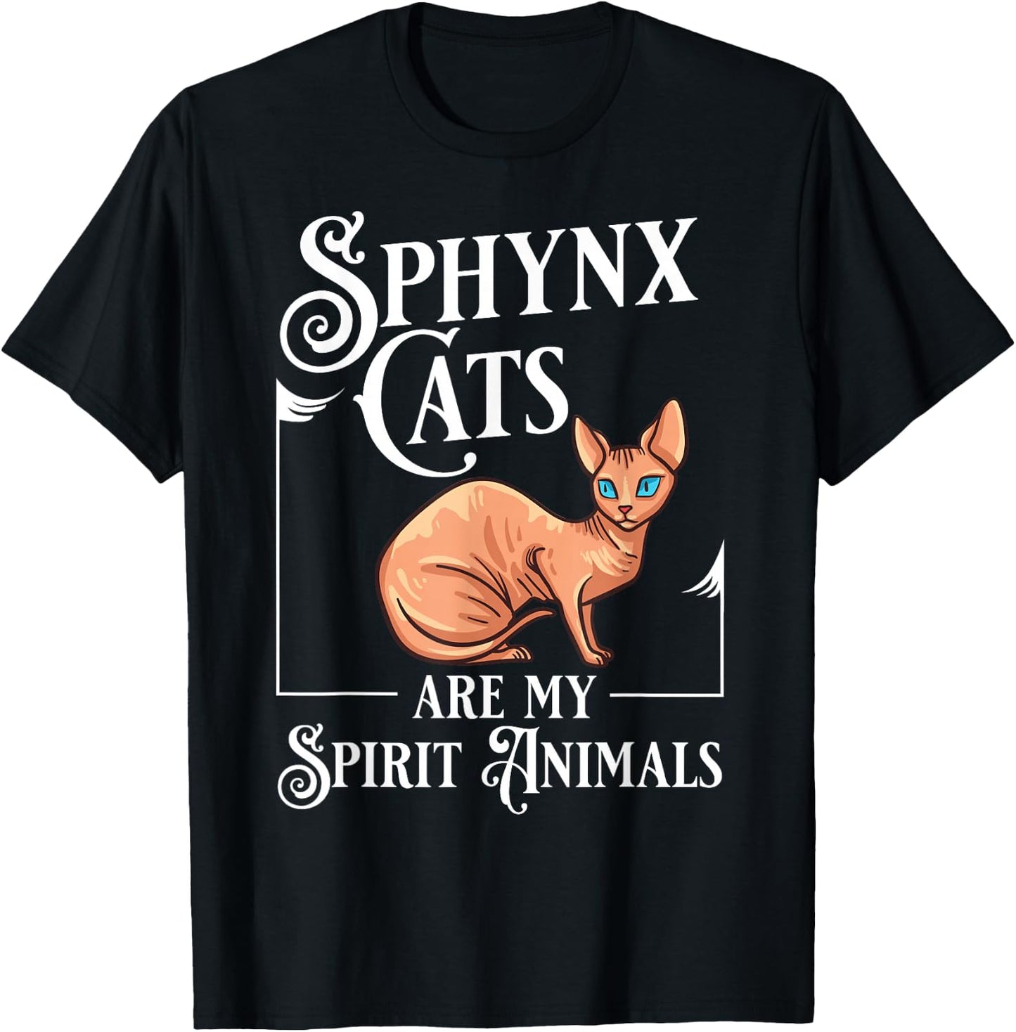 Sphynx Cat Hairless Kitten Egypt Funny T-Shirt - T-Shirt | Black