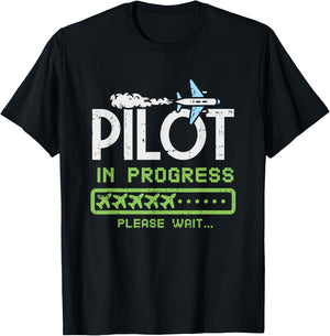 Pilot in Progress, Future Pilot Toy Airplane Lovers T-Shirt - T-Shirt | Black